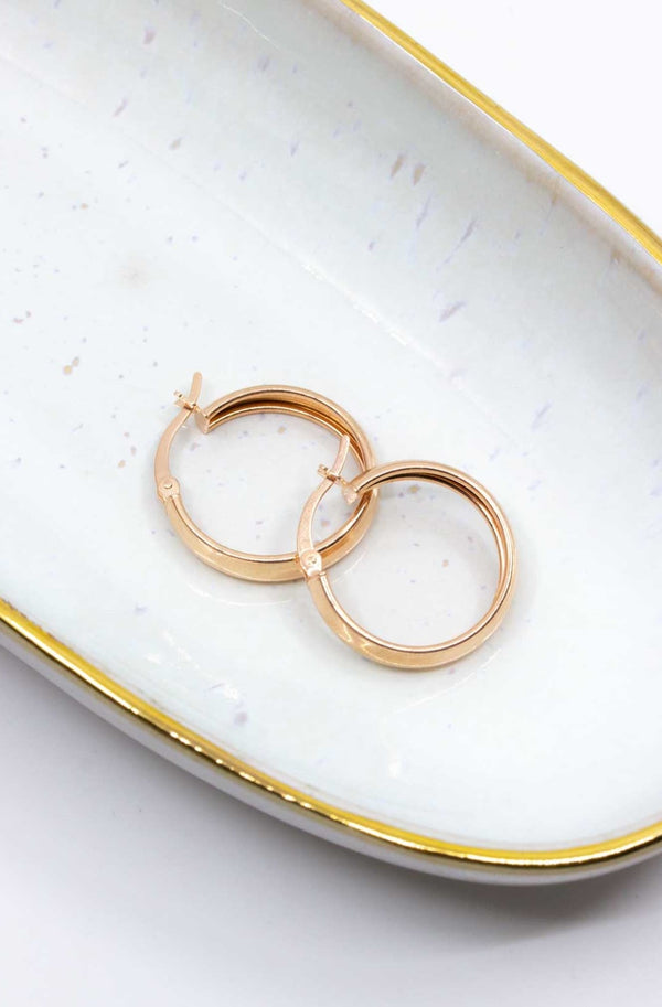 Creolen Rosegold breit
