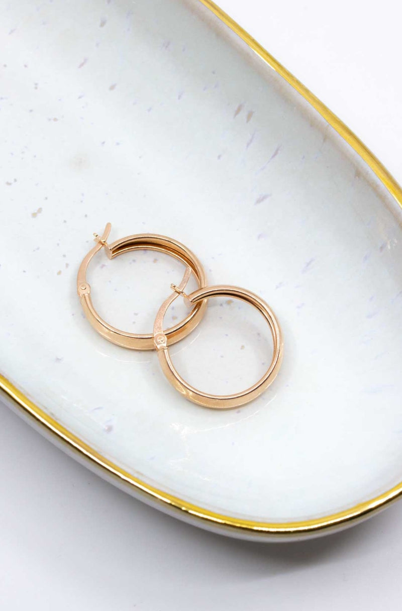 Creolen Rosegold breit