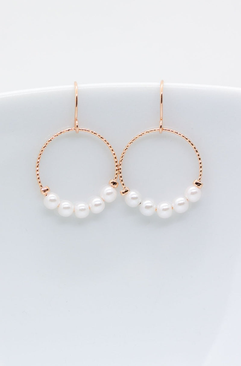 Ohrringe Medina Rosegold Perlen gross