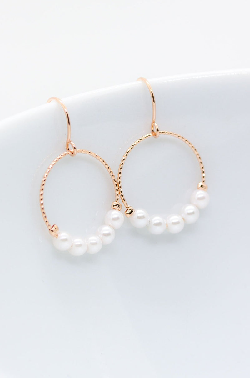 Ohrringe Medina Rosegold Perlen gross