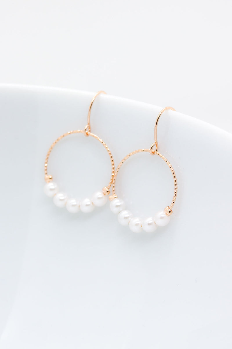 Ohrringe Medina Rosegold Perlen gross