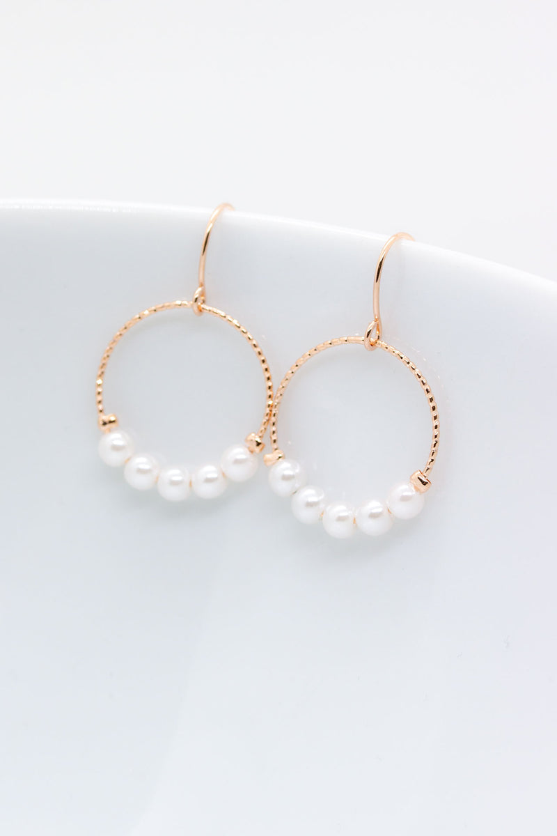 Ohrringe Medina Rosegold Perlen gross