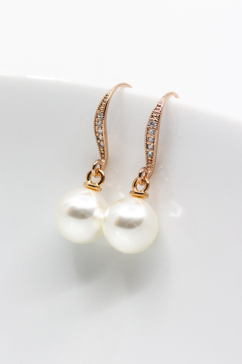 Ohrringe rosevergoldet Perlen rund - Catalea - Schlichter Schmuck - Minimalistischer Schmuck - Modeschmuck