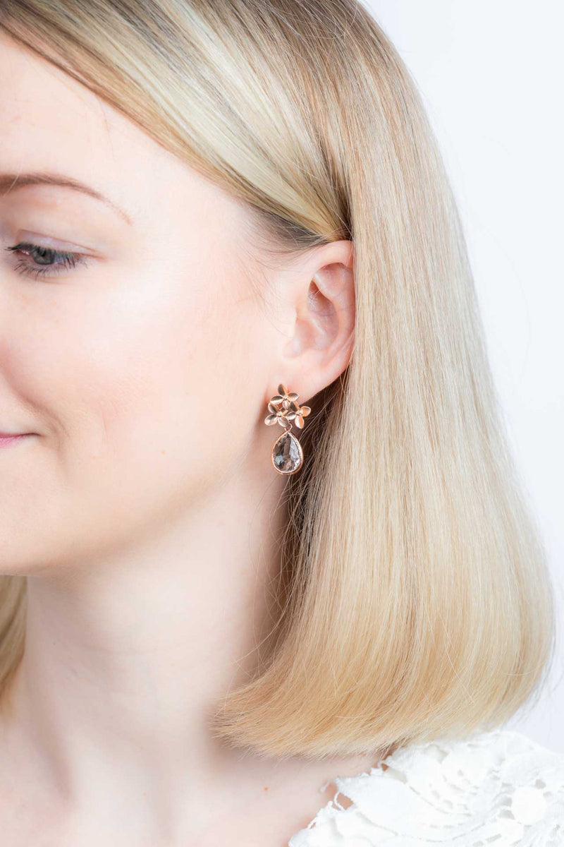 Ohrringe Amsterdam Rosegold Kristall