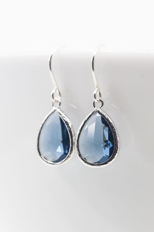 Ohrringe Saranda Silber Blau - Catalea - Schlichter Schmuck - Minimalistischer Schmuck - Modeschmuck