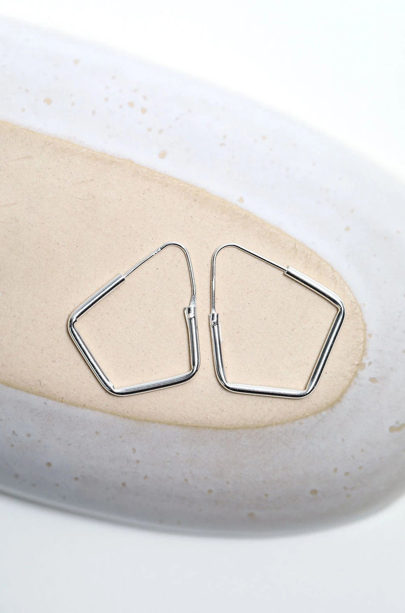 Creolen 925 Silber eckig - Catalea - Schlichter Schmuck - Minimalistischer Schmuck - Modeschmuck