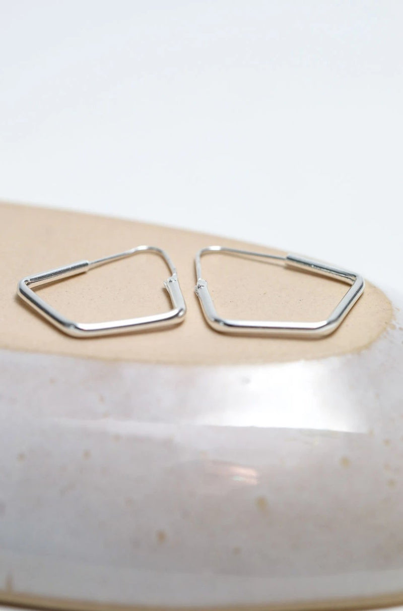 Creolen 925 Silber eckig - Catalea - Schlichter Schmuck - Minimalistischer Schmuck - Modeschmuck