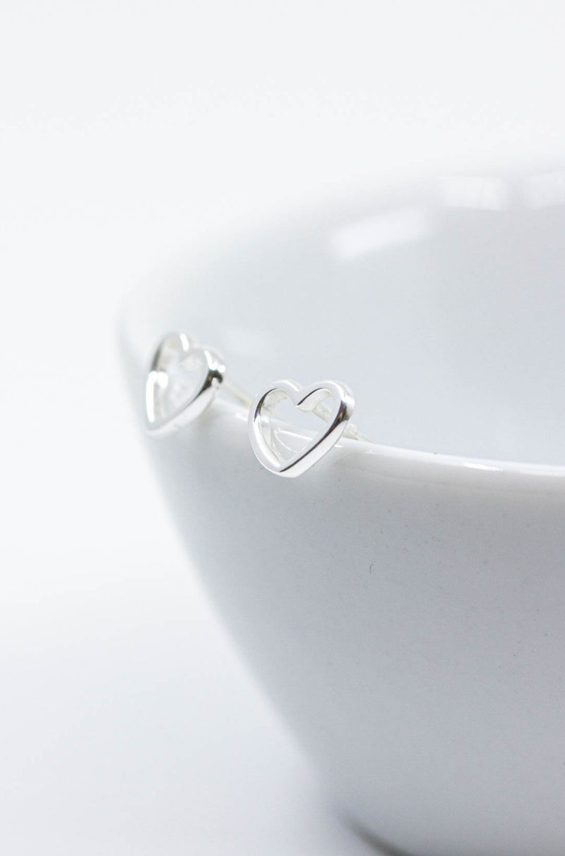 Ohrringe 925 Silber Herz Kontur - Catalea - Schlichter Schmuck - Minimalistischer Schmuck - Modeschmuck