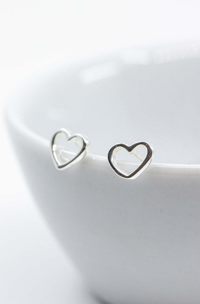 Ohrringe 925 Silber Herz Kontur - Catalea - Schlichter Schmuck - Minimalistischer Schmuck - Modeschmuck