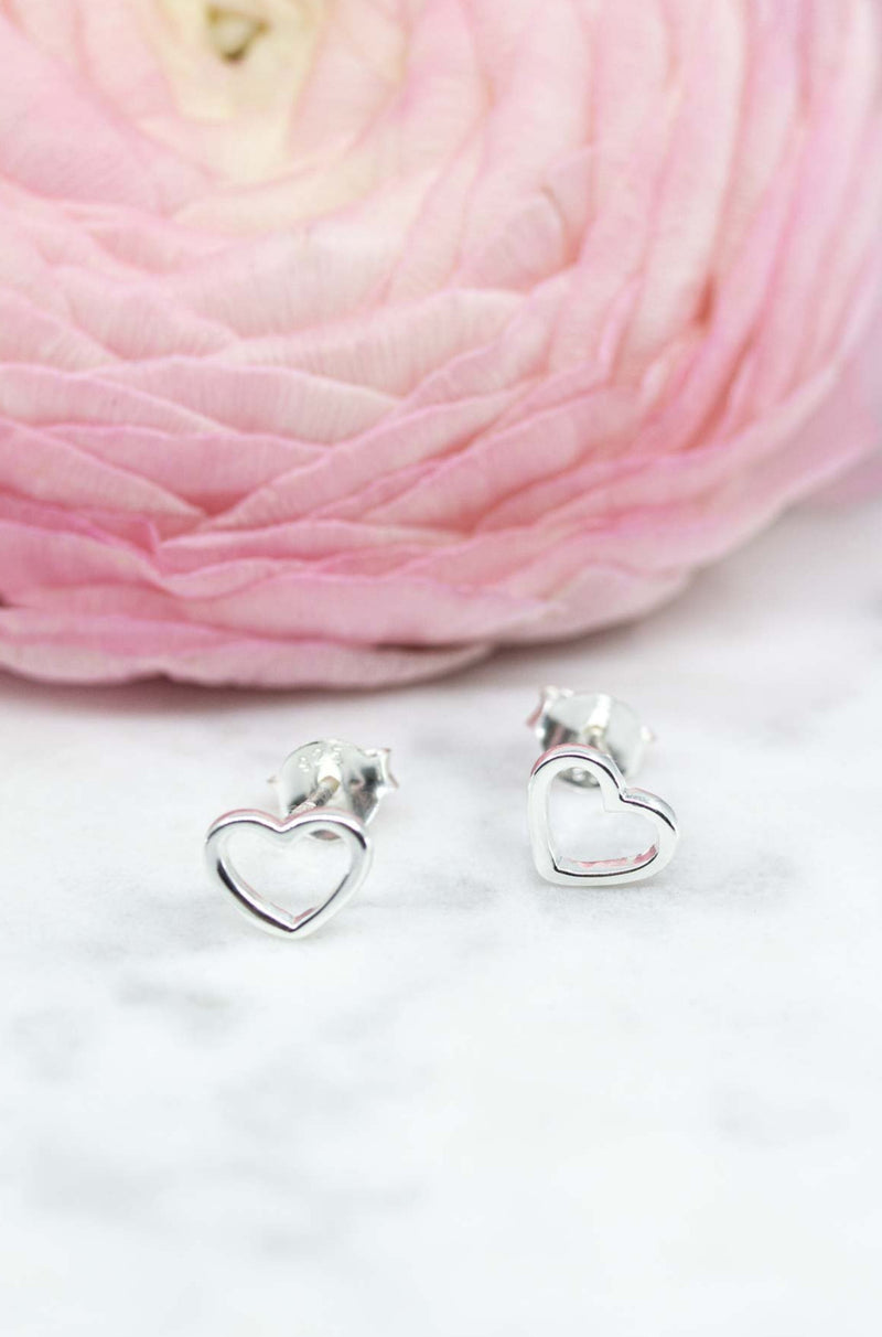 Ohrringe 925 Silber Herz Kontur - Catalea - Schlichter Schmuck - Minimalistischer Schmuck - Modeschmuck