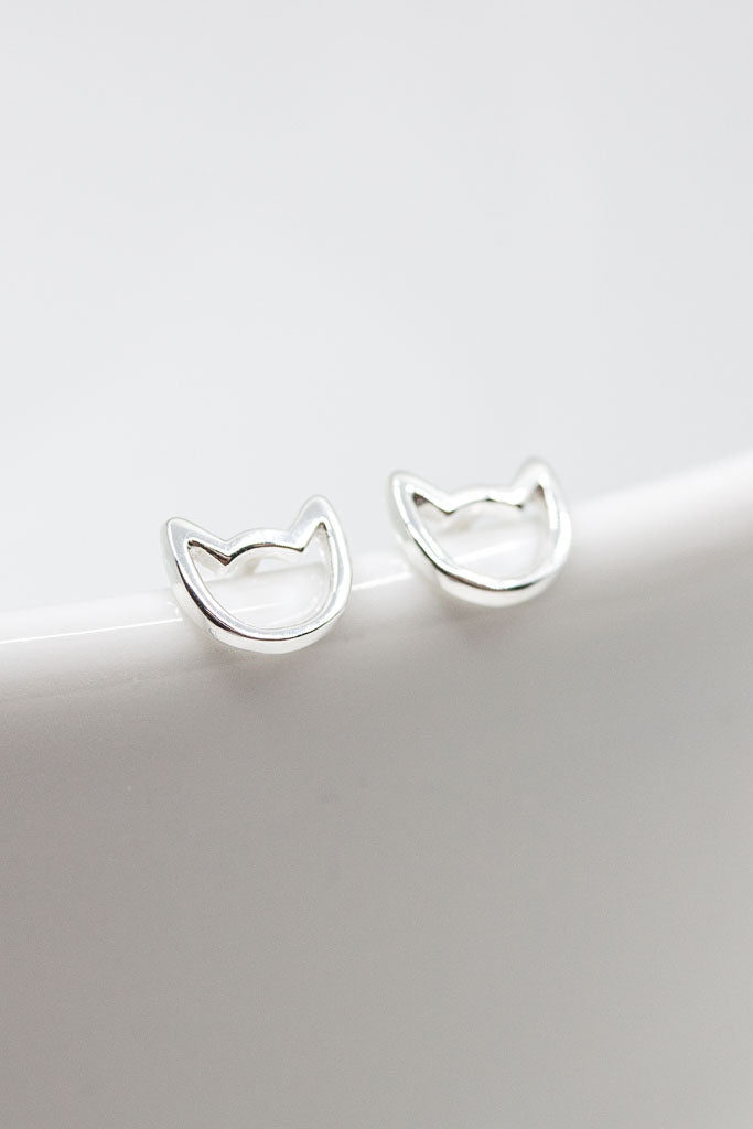 Ohrringe Silber Katze - Catalea - Schlichter Schmuck - Minimalistischer Schmuck - Modeschmuck