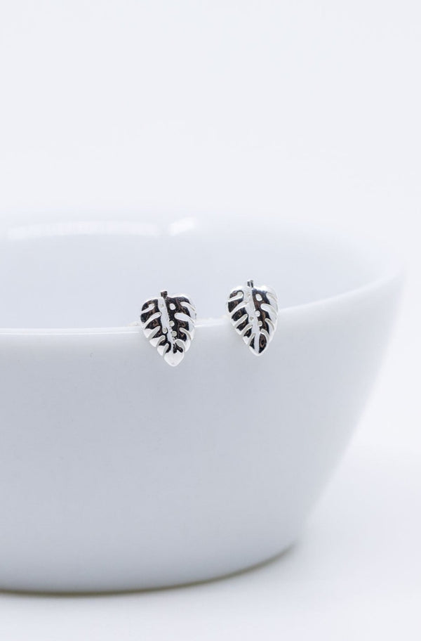Ohrringe Silber Monstera Blatt