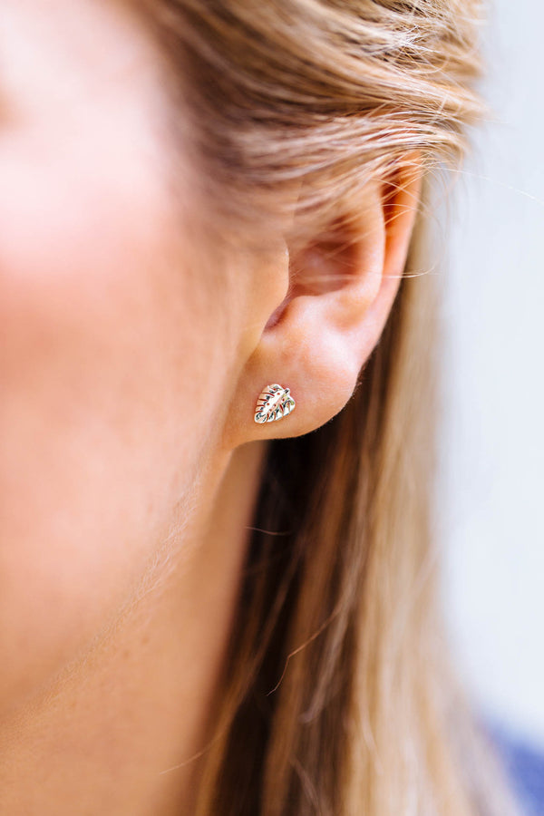 Ohrringe Silber Monstera Blatt