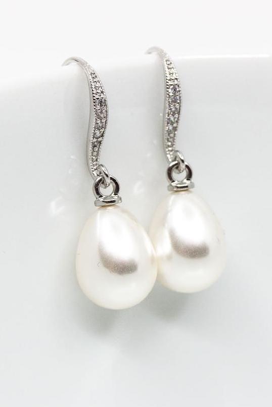 Ohrringe Capri versilbert Perlen - Catalea - Schlichter Schmuck - Minimalistischer Schmuck - Modeschmuck