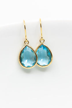 Ohrringe Saranda vergoldet Aquamarin - Catalea - Schlichter Schmuck - Minimalistischer Schmuck - Modeschmuck