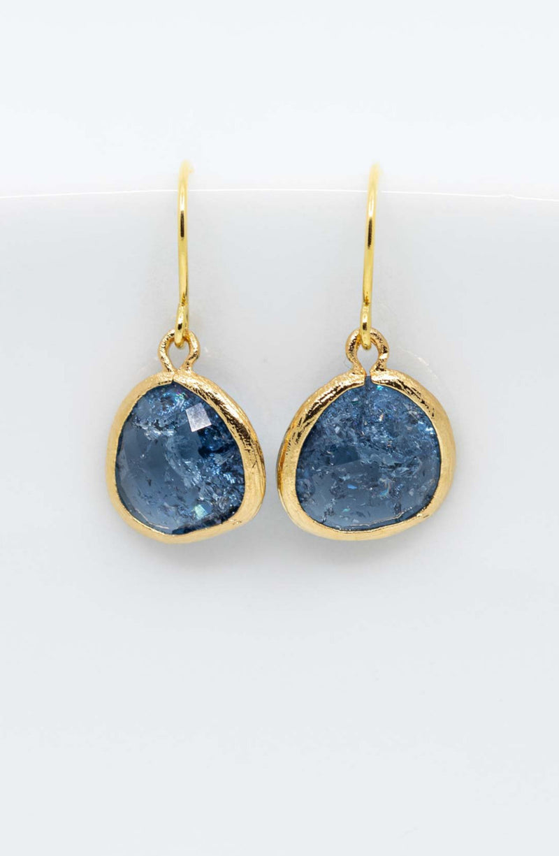 Ohrringe Ravenna vergoldet Blau gebrochen - Catalea - Schlichter Schmuck - Minimalistischer Schmuck - Modeschmuck