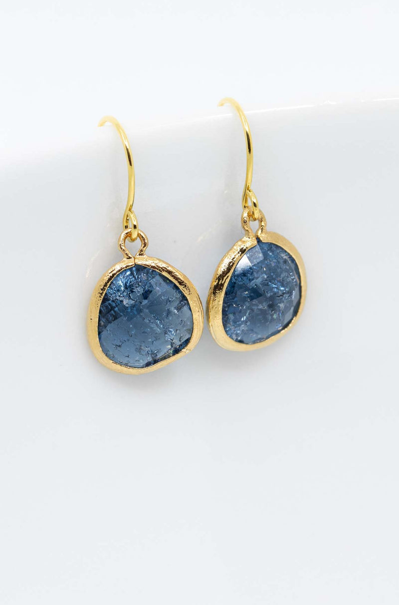 Ohrringe Ravenna vergoldet Blau gebrochen - Catalea - Schlichter Schmuck - Minimalistischer Schmuck - Modeschmuck