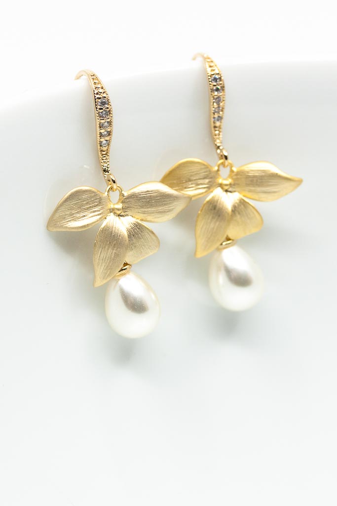 Ohrringe Siena vergoldet Blume Perlen - Catalea - Schlichter Schmuck - Minimalistischer Schmuck - Modeschmuck