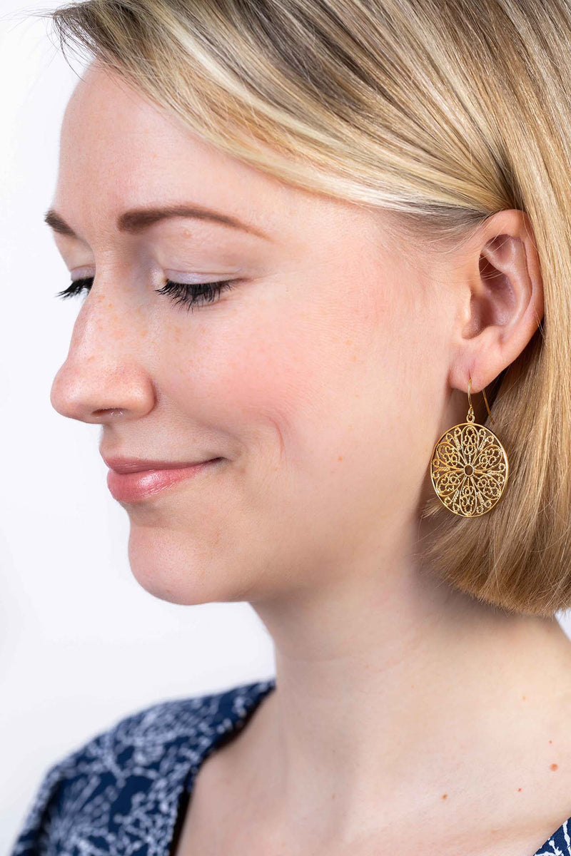 Ohrringe vergoldet Ornamente Boho gross - Catalea - Schlichter Schmuck - Minimalistischer Schmuck - Modeschmuck