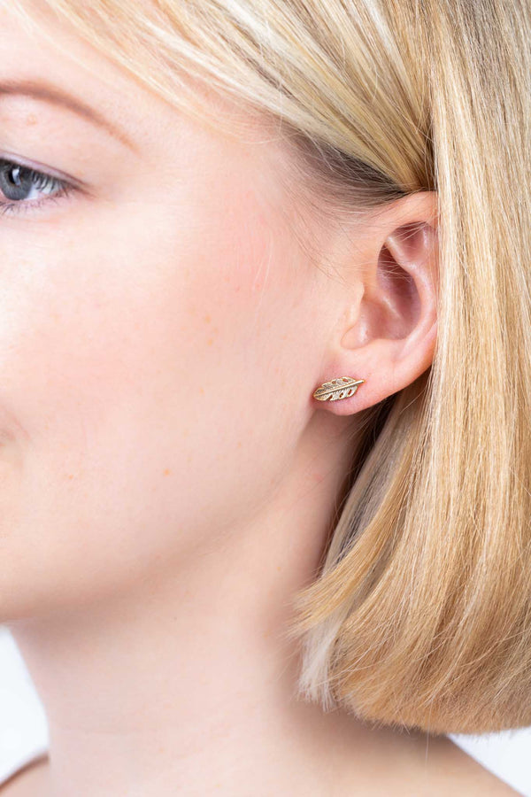 Ohrringe vergoldet Federn - Catalea - Schlichter Schmuck - Minimalistischer Schmuck - Modeschmuck