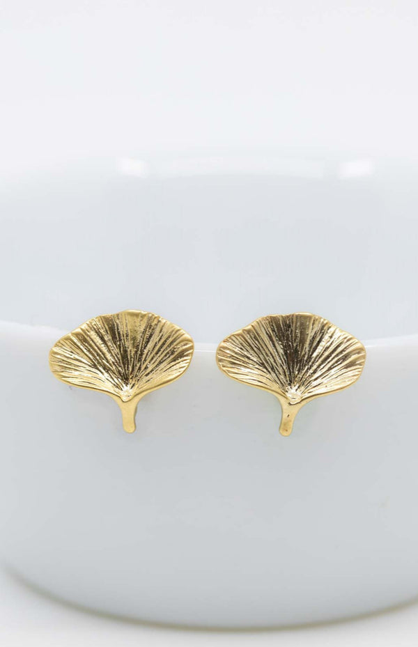 Ohrringe vergoldet Ginkgo - Catalea - Schlichter Schmuck - Minimalistischer Schmuck - Modeschmuck