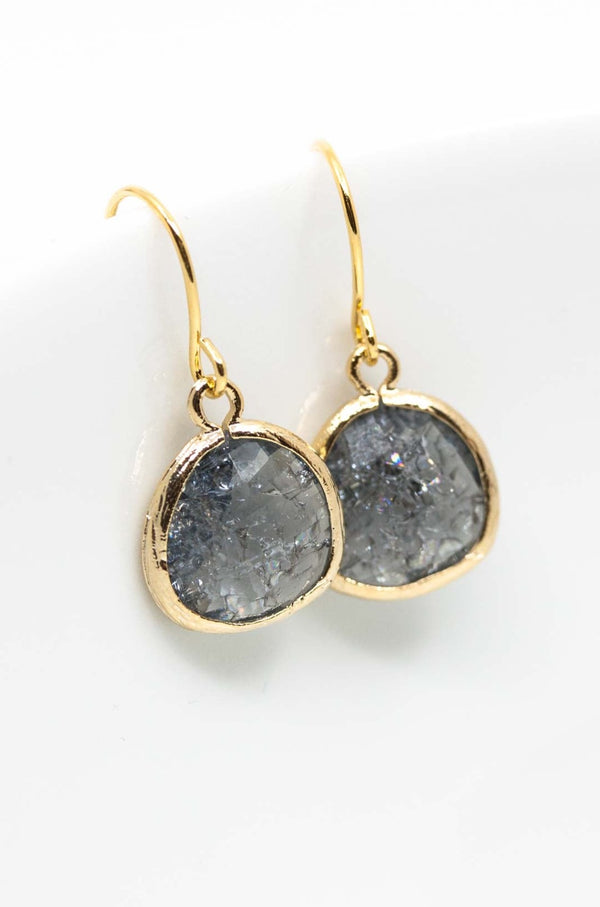 Ohrringe vergoldet Grau gebrochen Ravenna, Catalea, schlichter Schmuck, Minimalistischer Schmuck, personalisierter Schmuck