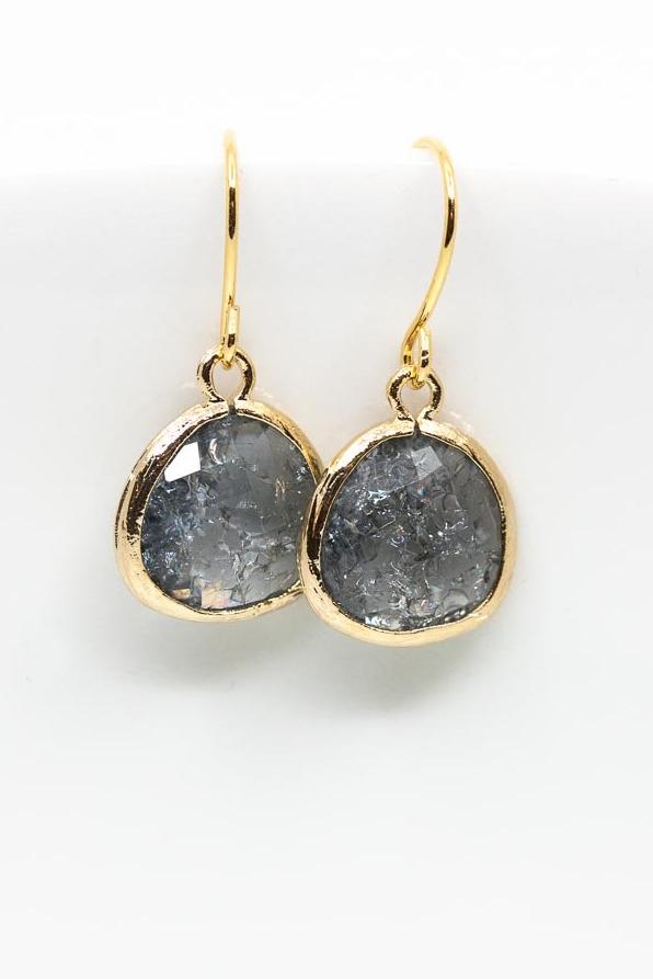 Ohrringe Ravenna vergoldet Grau gebrochen - Catalea - Schlichter Schmuck - Minimalistischer Schmuck - Modeschmuck