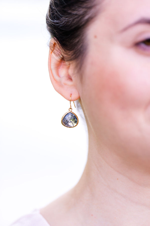 Ohrringe vergoldet Grau Sorrent, Catalea, schlichter Schmuck, Minimalistischer Schmuck, personalisierter Schmuck