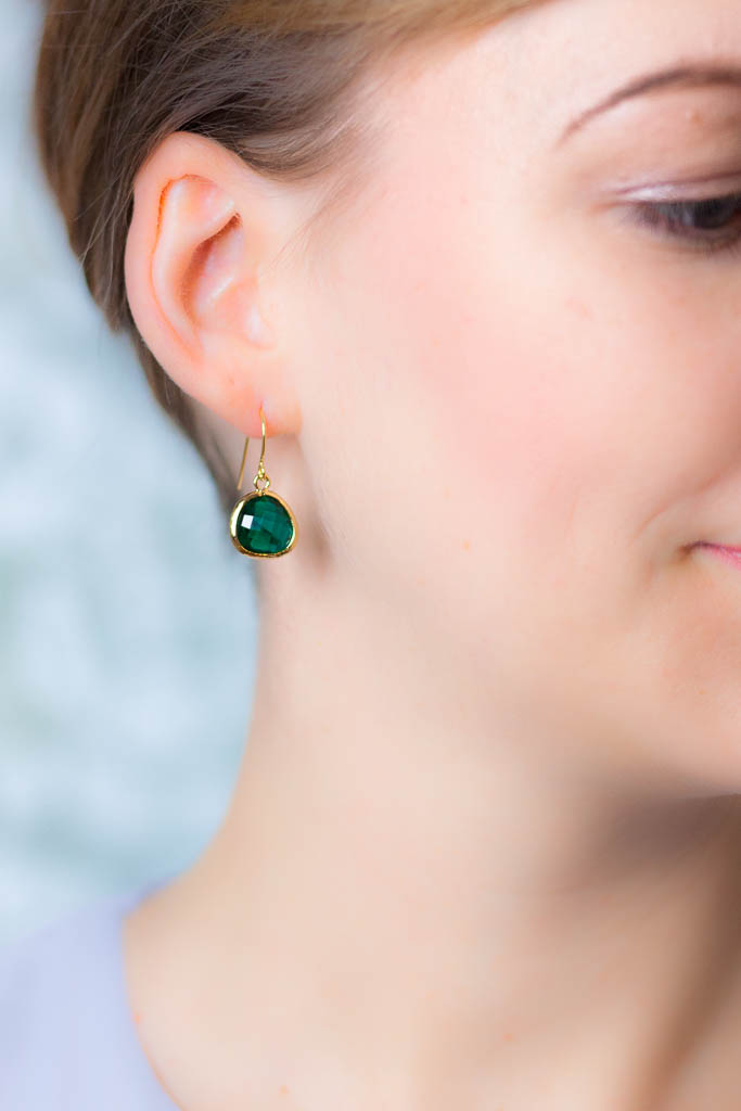 Ohrringe Ravenna vergoldet Grün - Catalea - Schlichter Schmuck - Minimalistischer Schmuck - Modeschmuck