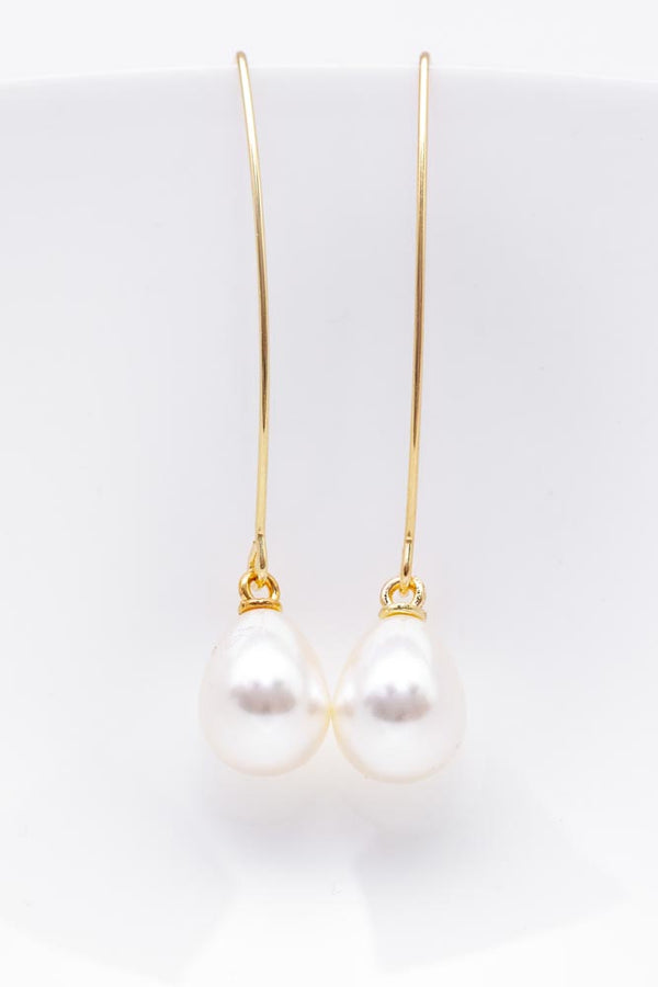 Ohrringe vergoldet Perlen Tropfen Haken - Catalea - Schlichter Schmuck - Minimalistischer Schmuck - Modeschmuck