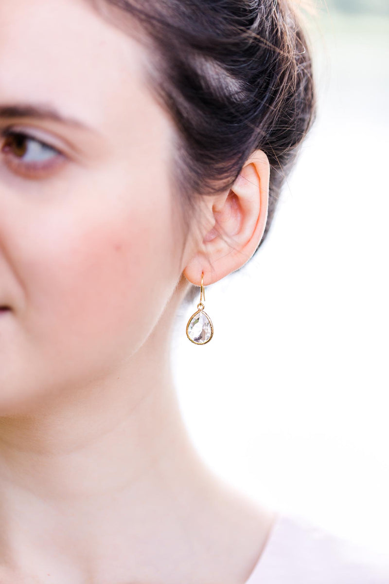 Ohrringe Saranda vergoldet Kristall - Catalea - Schlichter Schmuck - Minimalistischer Schmuck - Modeschmuck