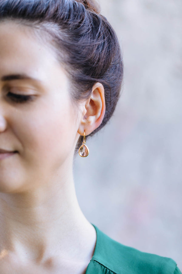 Ohrringe vergoldet Pfirsich Saranda, Catalea, schlichter Schmuck, Minimalistischer Schmuck, personalisierter Schmuck