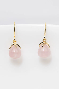 Ohrringe Rimini vergoldet Rosenquarz - Catalea - Schlichter Schmuck - Minimalistischer Schmuck - Modeschmuck