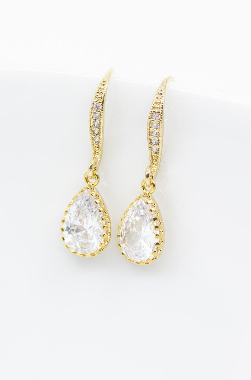 Ohrringe Salina vergoldet Kristall - Catalea - Schlichter Schmuck - Minimalistischer Schmuck - Modeschmuck