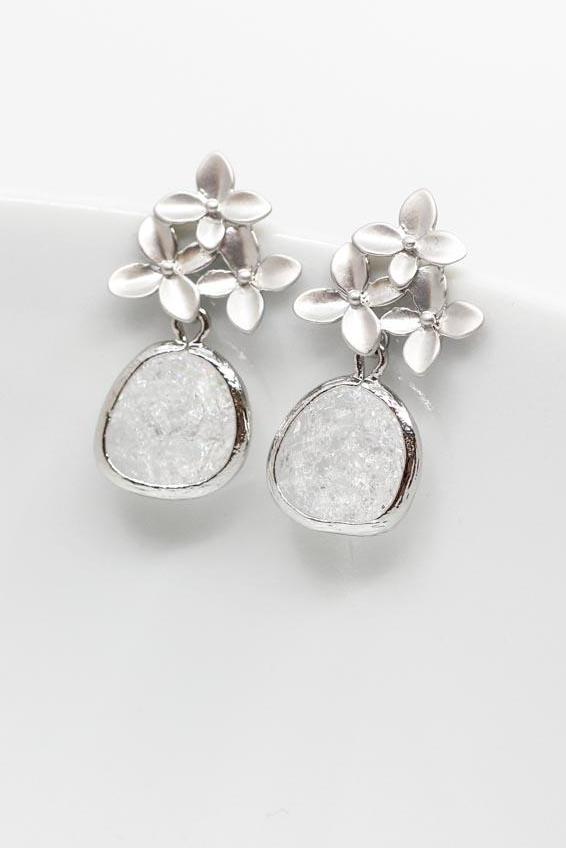 Ohrringe Amsterdam versilbert Kristall Blumen - Catalea - Schlichter Schmuck - Minimalistischer Schmuck - Modeschmuck
