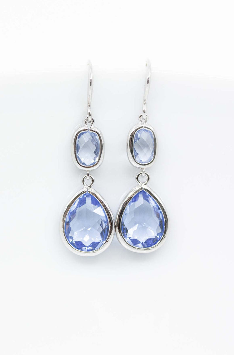 Ohrringe Manila versilbert Lichtblau - Catalea - Schlichter Schmuck - Minimalistischer Schmuck - Modeschmuck