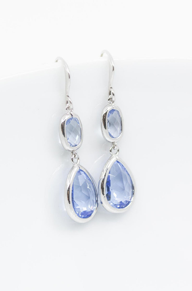 Ohrringe Manila versilbert Lichtblau - Catalea - Schlichter Schmuck - Minimalistischer Schmuck - Modeschmuck