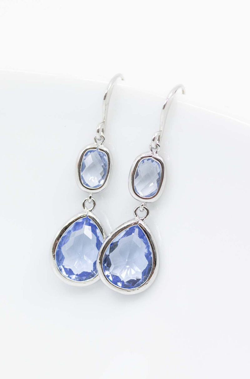 Ohrringe Manila versilbert Lichtblau - Catalea - Schlichter Schmuck - Minimalistischer Schmuck - Modeschmuck