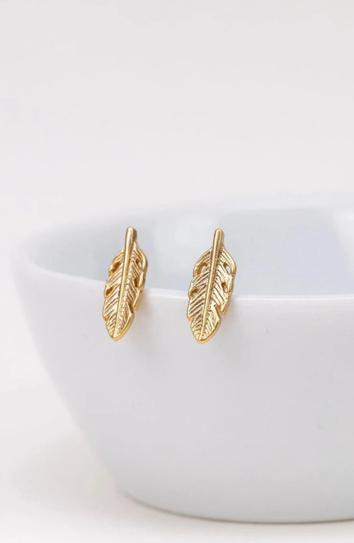 Ohrringe vergoldet Federn - Catalea - Schlichter Schmuck - Minimalistischer Schmuck - Modeschmuck