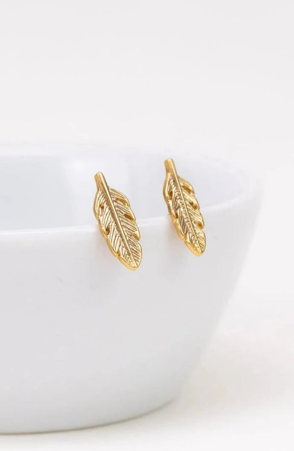 Ohrringe vergoldet Federn - Catalea - Schlichter Schmuck - Minimalistischer Schmuck - Modeschmuck