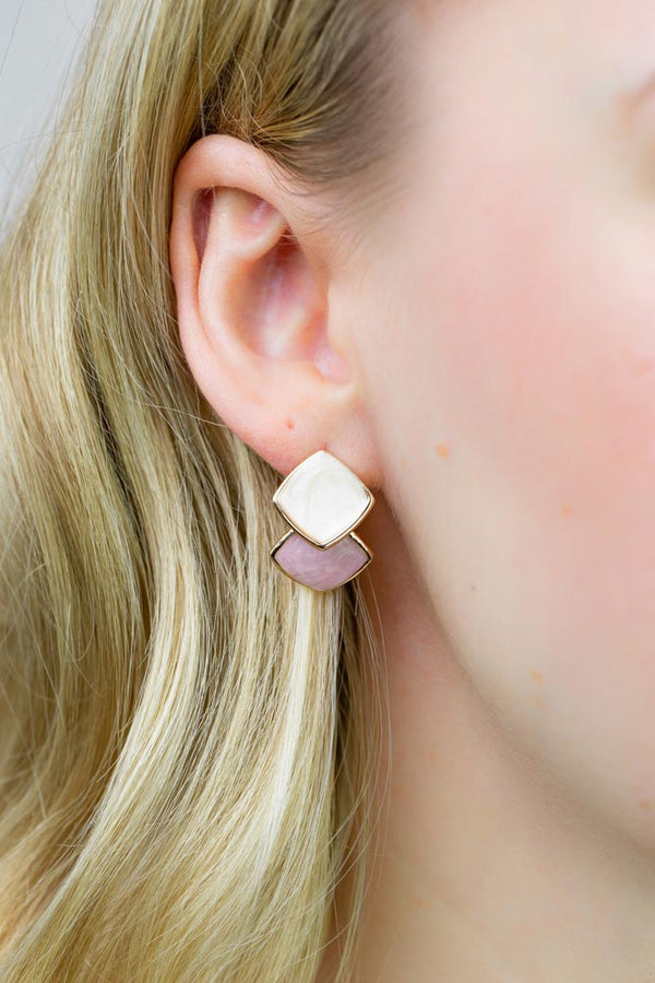 Ohrringe Solin vergoldet Rosa - Catalea - Schlichter Schmuck - Minimalistischer Schmuck - Modeschmuck