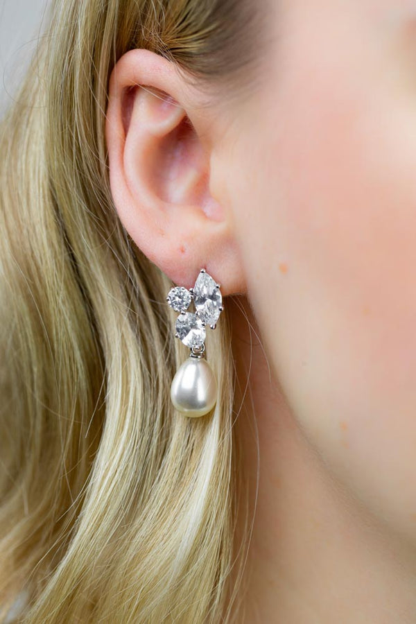 Ohrringe Avignon versilbert Perlen - Catalea - Schlichter Schmuck - Minimalistischer Schmuck - Modeschmuck