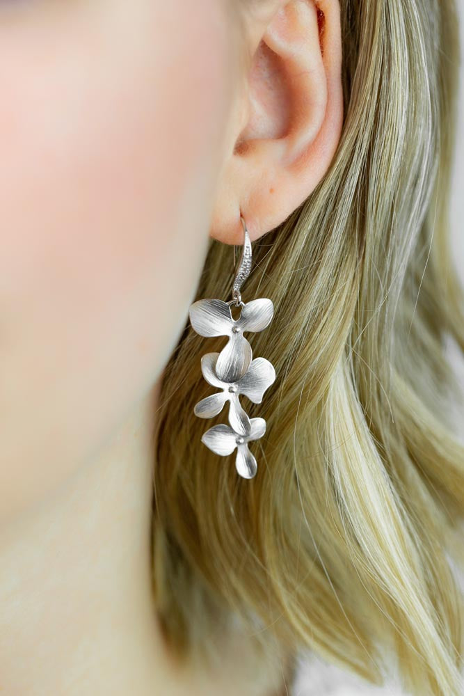 Ohrringe Madeira versilbert Blumen - Catalea - Schlichter Schmuck - Minimalistischer Schmuck - Modeschmuck