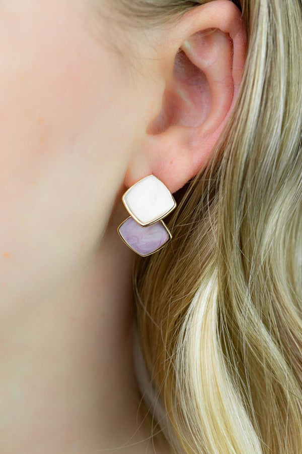 Ohrringe Solin vergoldet Lila - Catalea - Schlichter Schmuck - Minimalistischer Schmuck - Modeschmuck