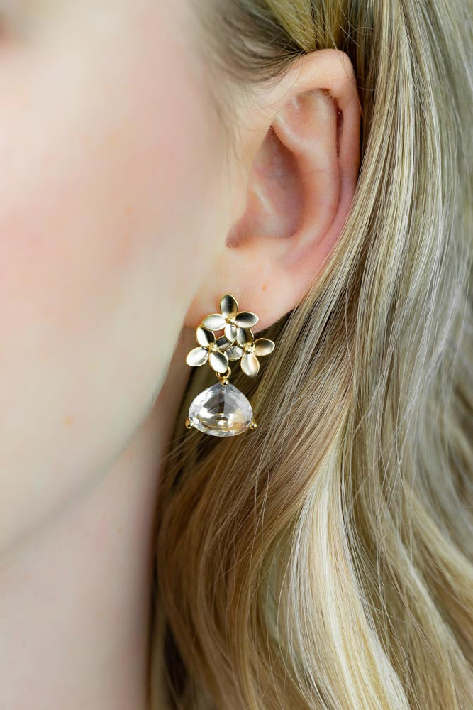 Ohrringe Geneva vergoldet Kristall Blumen - Catalea - Schlichter Schmuck - Minimalistischer Schmuck - Modeschmuck