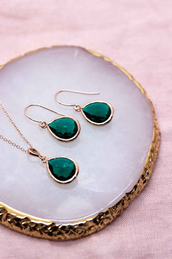 Schmuckset Rosegold Grün Saranda