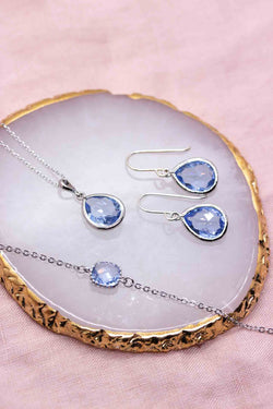 Schmuckset Silber Hellblau