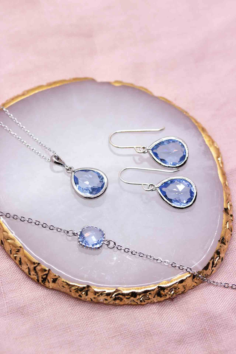 Schmuckset Silber Hellblau