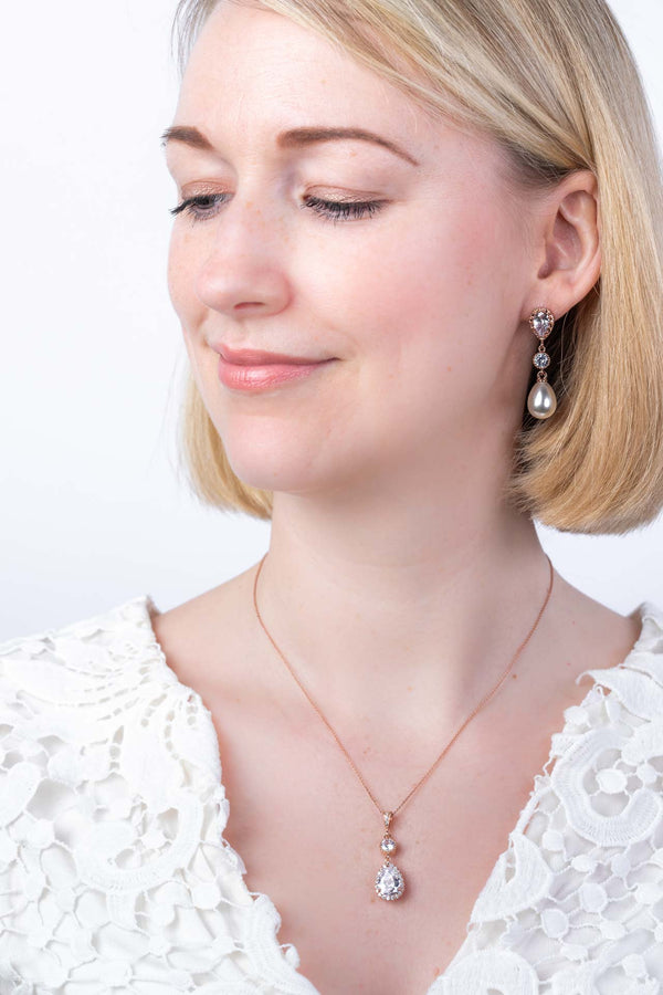 Ohrringe Aurora rosevergoldet Perlen - Catalea - Schlichter Schmuck - Minimalistischer Schmuck - Modeschmuck