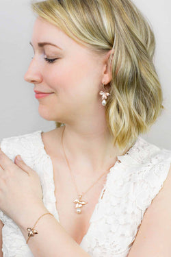 Ohrringe Siena rosevergoldet Blume Perlen - Catalea - Schlichter Schmuck - Minimalistischer Schmuck - Modeschmuck